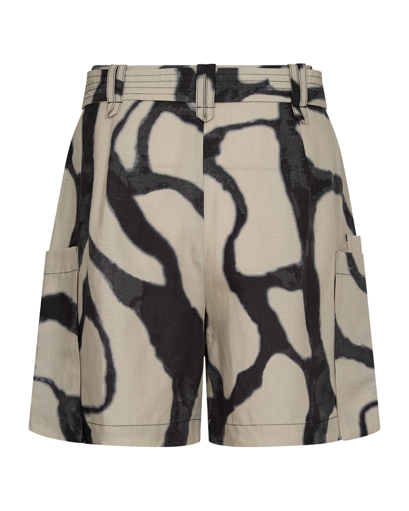 CMNATU - HØJTALJEDE SHORTS I BEIGE OG SORT