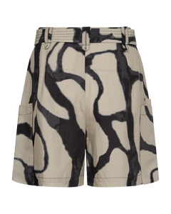 CMNATU - HØJTALJEDE SHORTS I BEIGE OG SORT