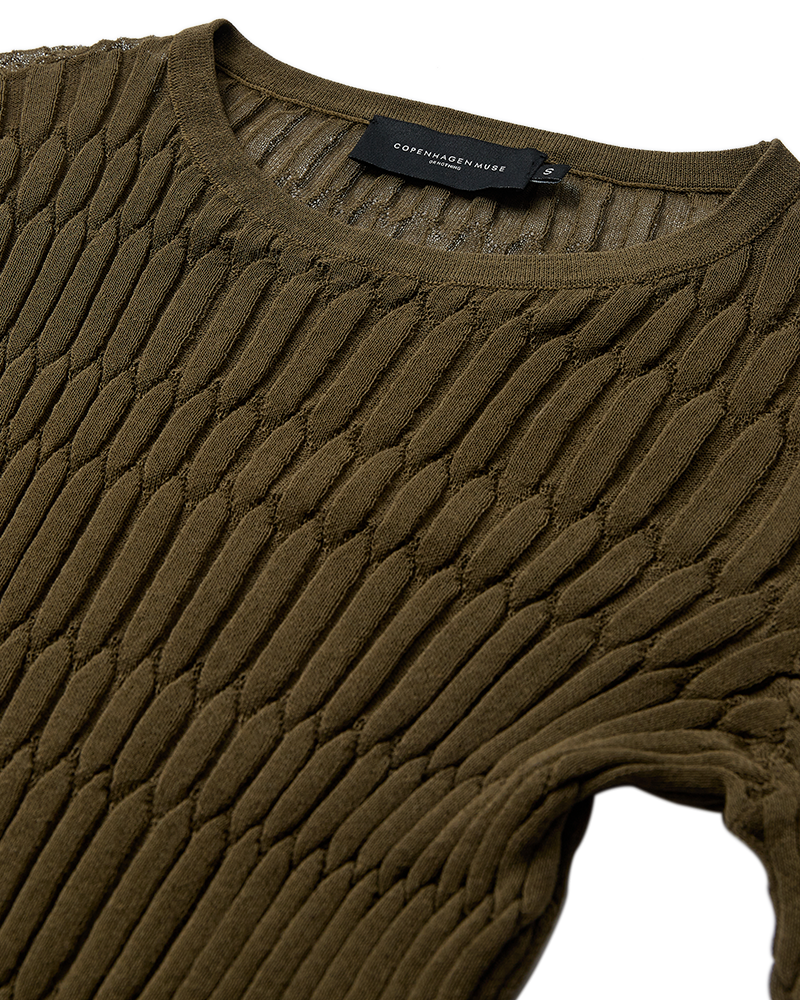 CMNATACHA - PULLOVER I KHAKIGRØN