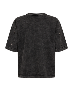CMMUSE - T-SHIRT MED PERLER I SORT