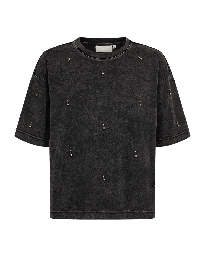 CMMUSE - T-SHIRT MED PERLER I SORT