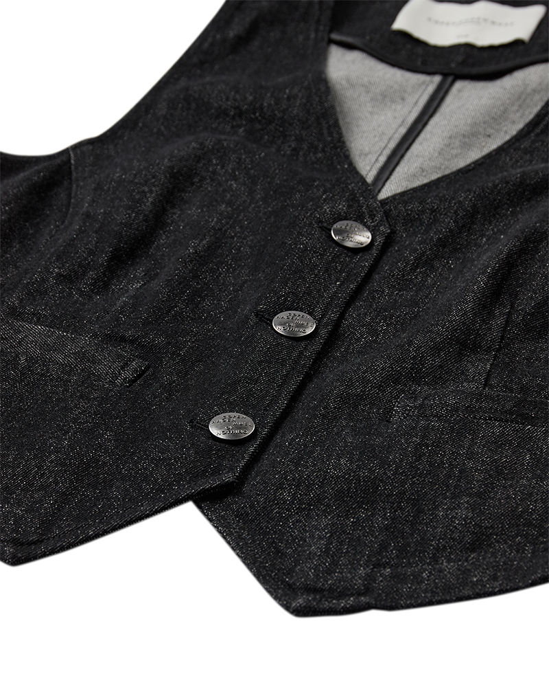 CMJEAN - DENIMWAISTCOAT I SORT