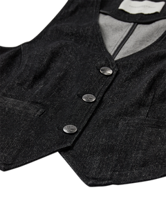 CMJEAN - DENIMWAISTCOAT I SORT