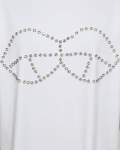CMMUSE - T-SHIRT MED SIMILISTEN I HVID