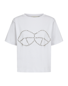 CMMUSE - T-SHIRT MED SIMILISTEN I HVID