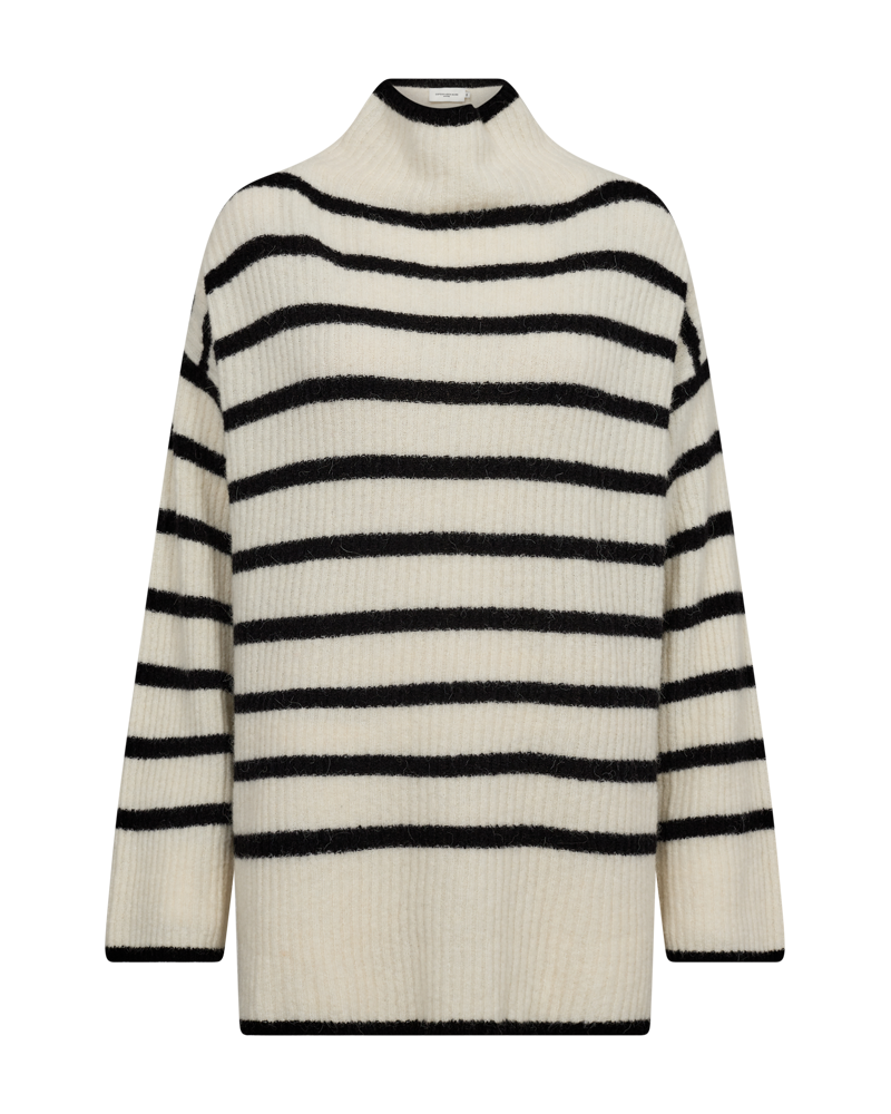CMBIANCA - STRIBET PULLOVER I SORT OG HVID