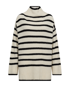 CMBIANCA - STRIBET PULLOVER I SORT OG HVID