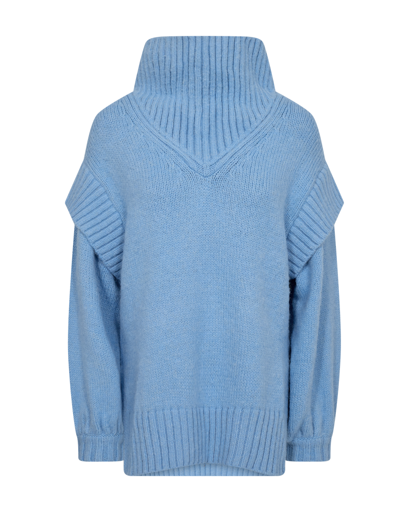 CMANDREA - STRIKKET PULLOVER I BLÅ