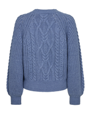CMYARI - STRIKKET PULLOVER I BLÅ
