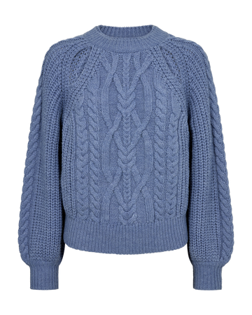 CMYARI - STRIKKET PULLOVER I BLÅ