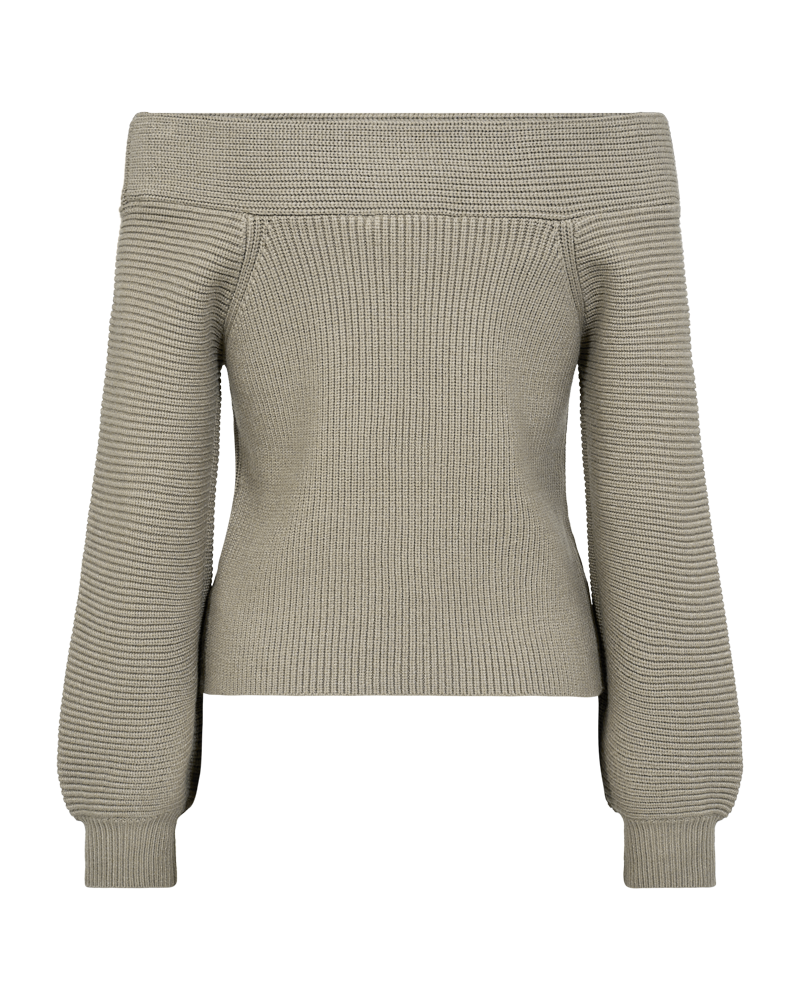 CMCOLIN - RIBSTRIKKET PULLOVER I BEIGE