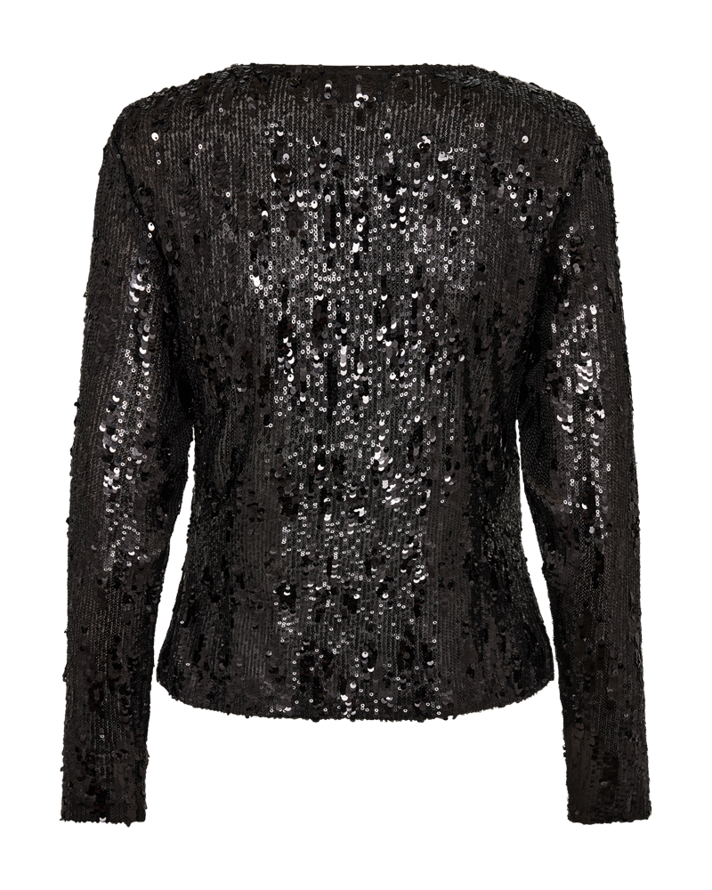 CMSEQUINCE - BLUSE MED PALLIETTER I SORT