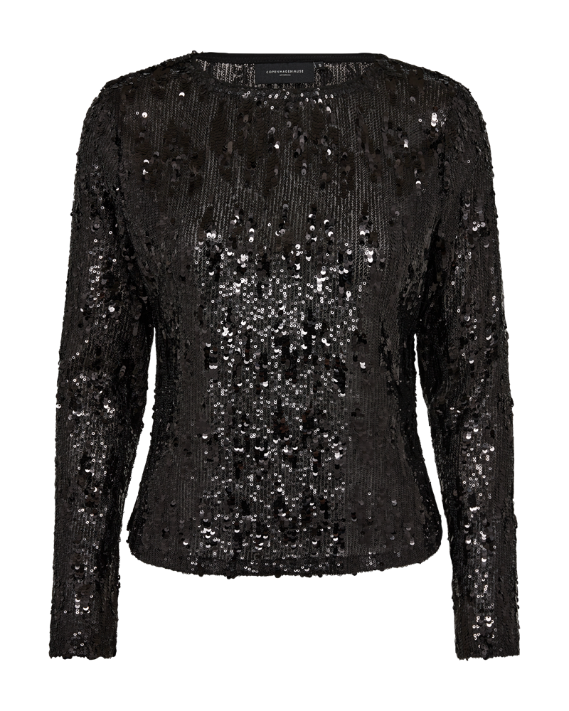 CMSEQUINCE - BLUSE MED PALLIETTER I SORT