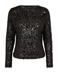 CMSEQUINCE - BLUSE MED PALLIETTER I SORT