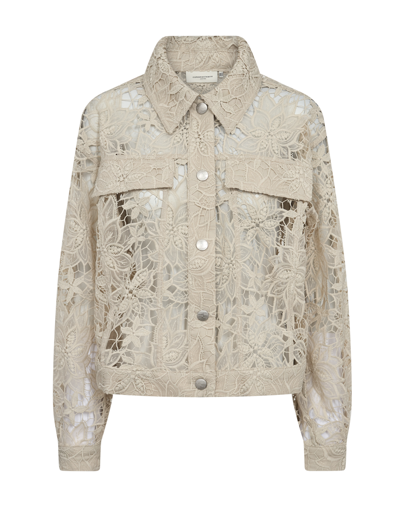CMLACEY - JAKKE MED BLONDER I BEIGE