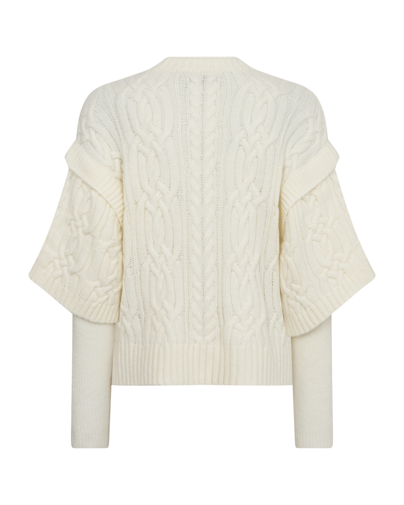 CMYARI - STRIKKET PULLOVER I HVID