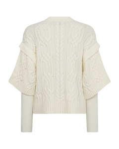 CMYARI - STRIKKET PULLOVER I HVID