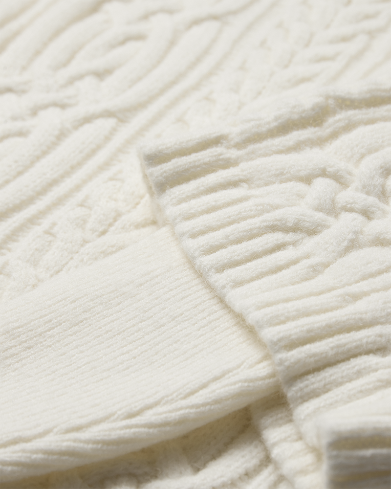 CMYARI - STRIKKET PULLOVER I HVID