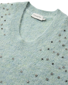 CMMARNI - PULLOVER MED SIMILISTEN I GRØN
