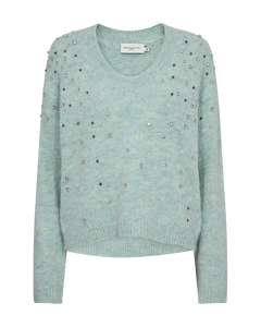 CMMARNI - PULLOVER MED SIMILISTEN I GRØN