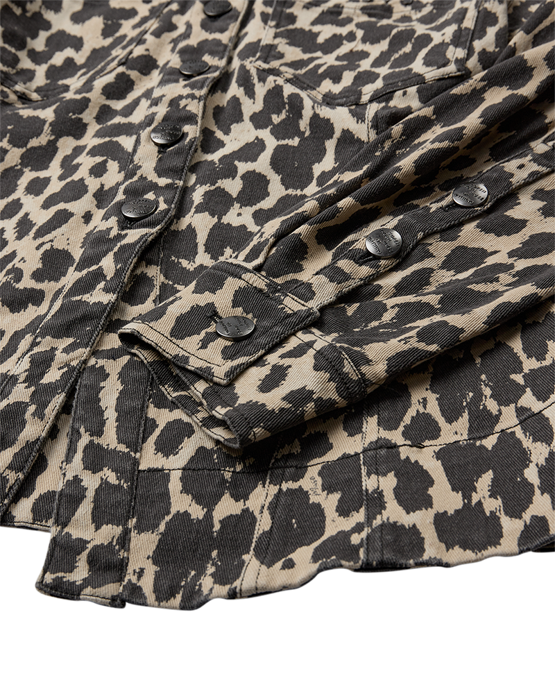 CMLEORA - DENIMSKJORTE I LEOPARD