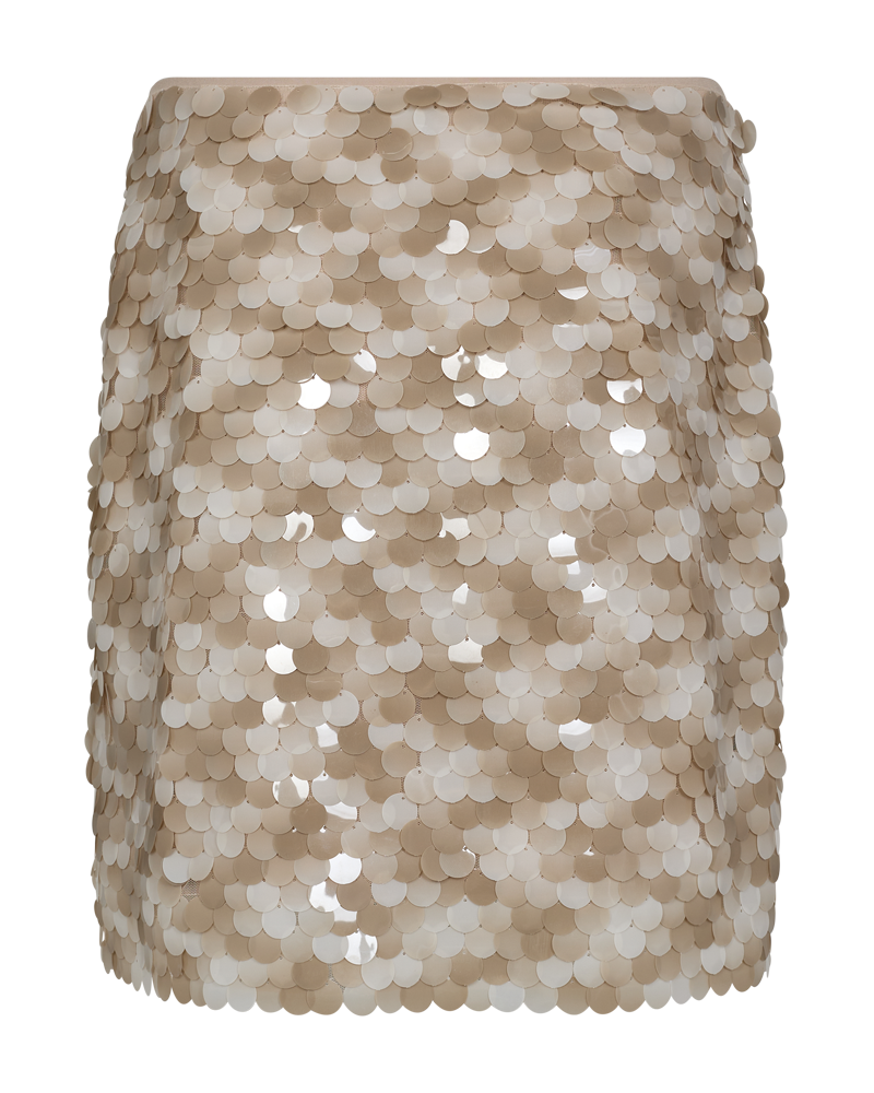 CMSEQUINCE - NEDERDEL MED PAILLETTER I BEIGE