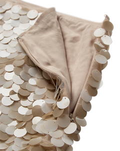 CMSEQUINCE - NEDERDEL MED PAILLETTER I BEIGE