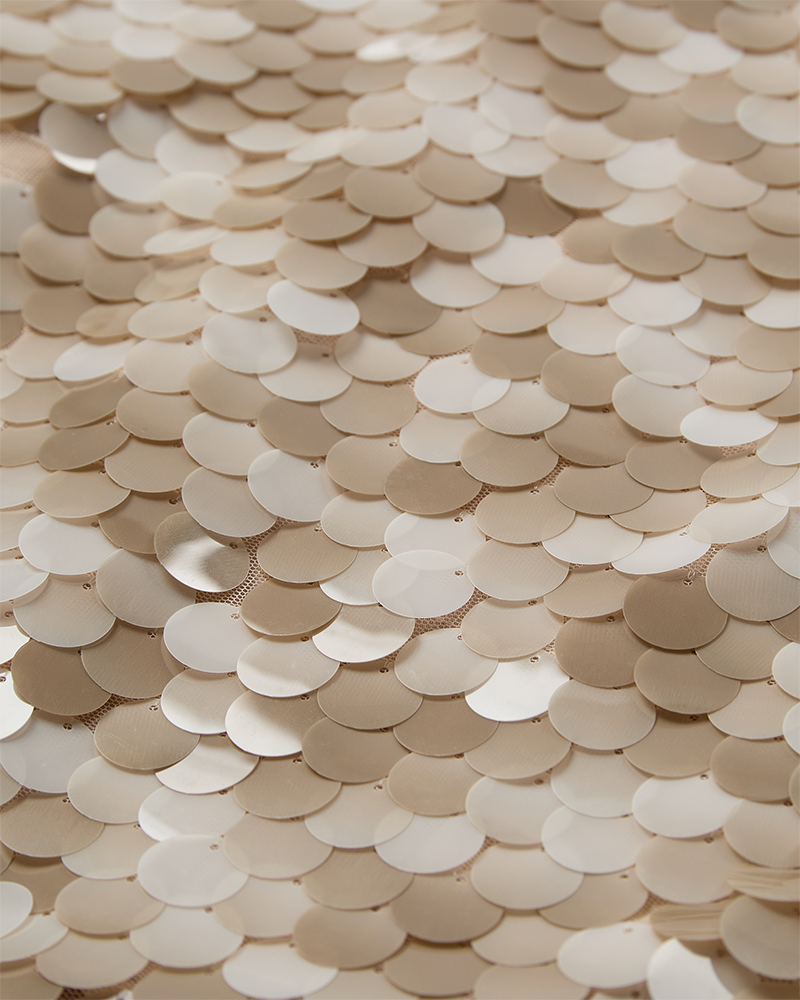 CMSEQUINCE - NEDERDEL MED PAILLETTER I BEIGE