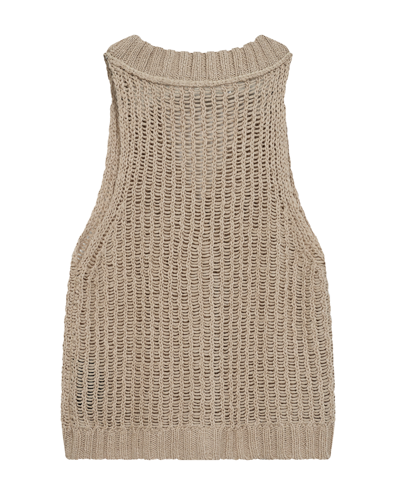 CMLINDA - STRIKKET VEST I BEIGE