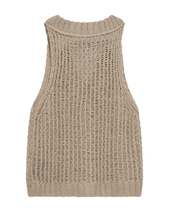 CMLINDA - STRIKKET VEST I BEIGE