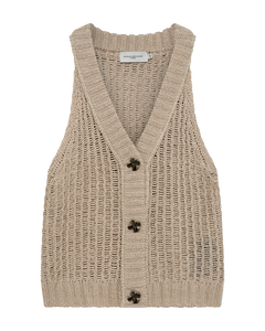 CMLINDA - STRIKKET VEST I BEIGE