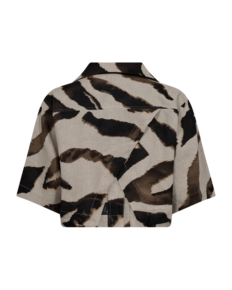 CMNATULI - KORT SKJORTE I BEIGE OG SORT