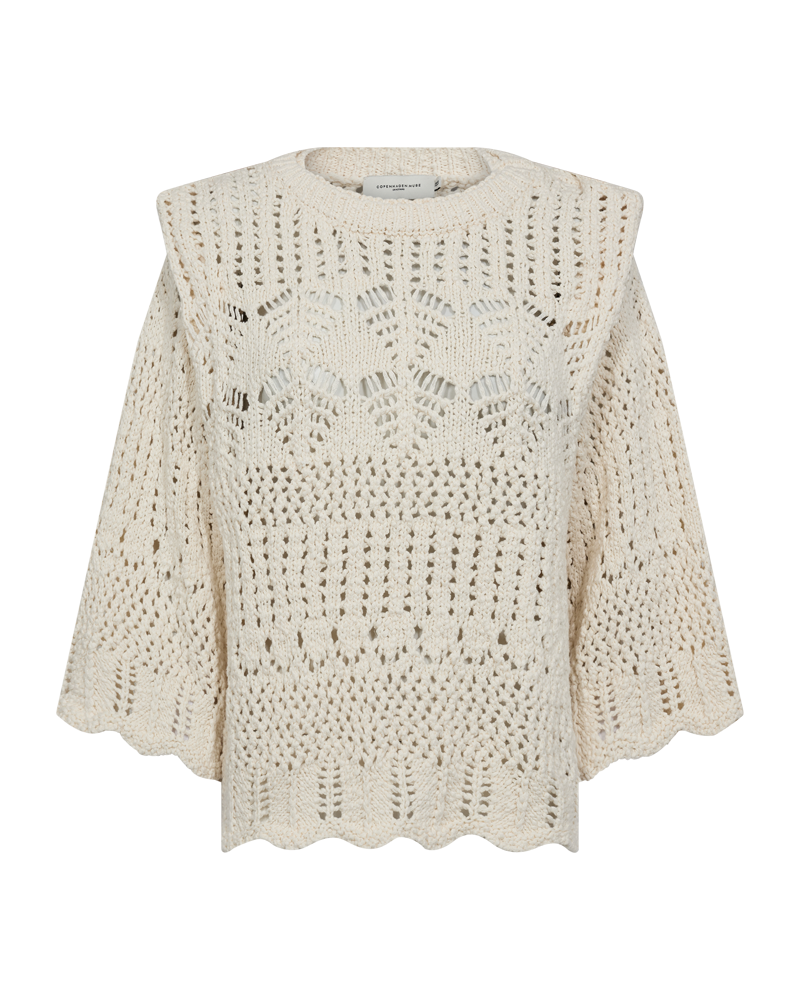 CMMILA - STRIKKET PULLOVER I RÅHVID