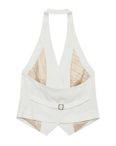 CMTAILOR - VEST MED HALTERNECK I HVID