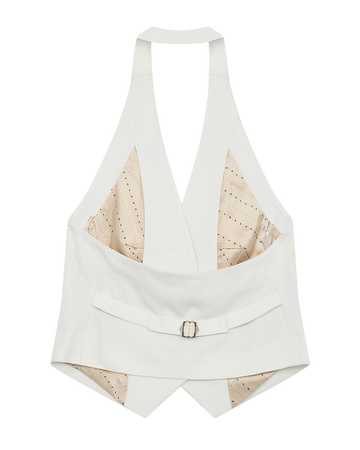 CMTAILOR - VEST MED HALTERNECK I HVID