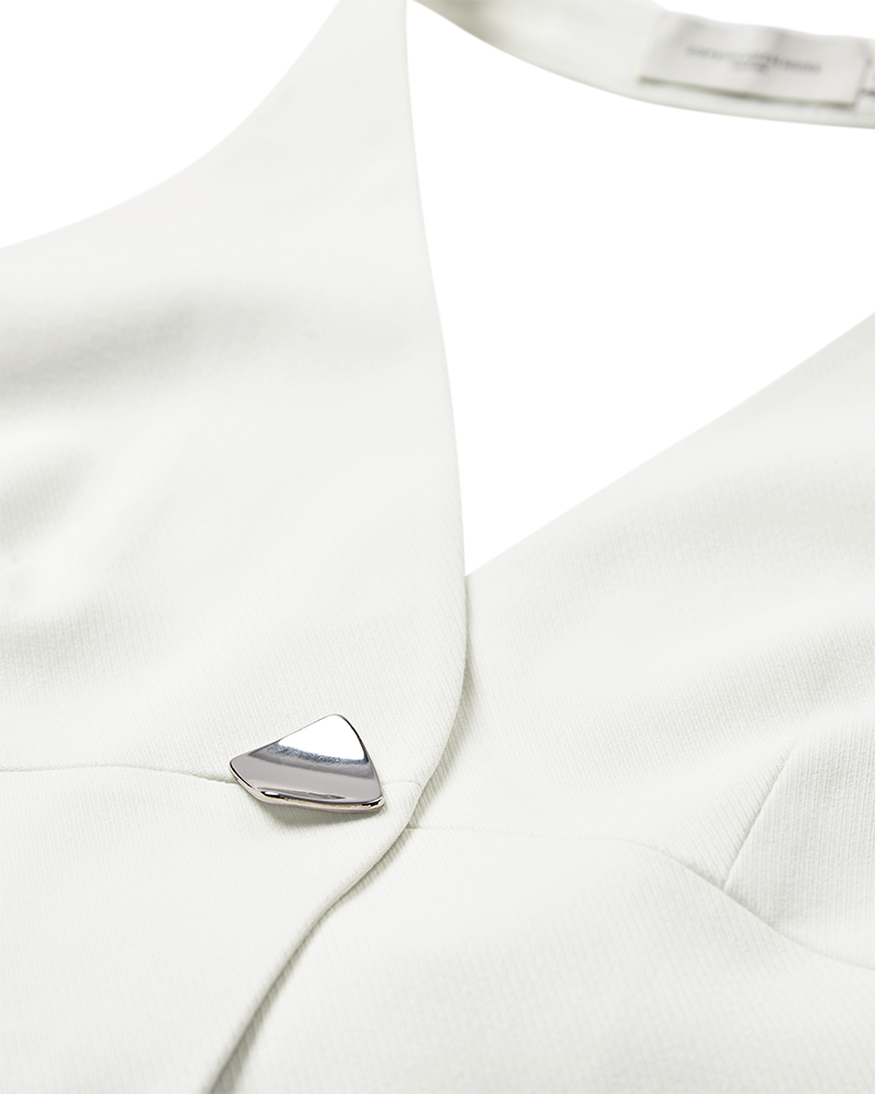 CMTAILOR - VEST MED HALTERNECK I HVID