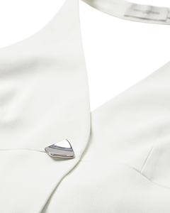 CMTAILOR - VEST MED HALTERNECK I HVID
