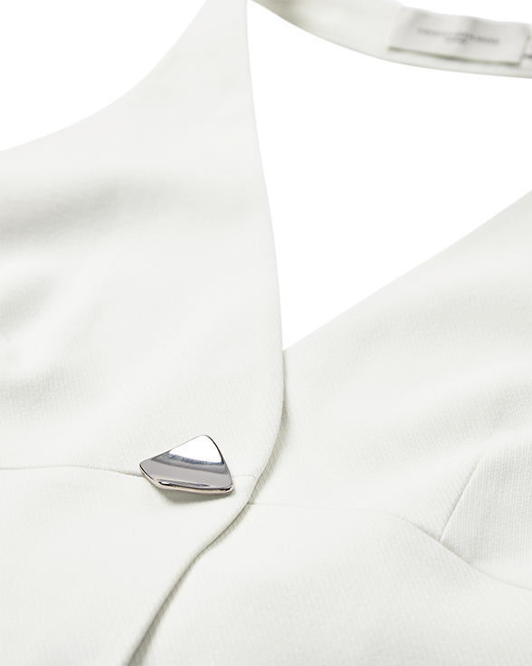CMTAILOR - VEST MED HALTERNECK I HVID