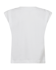 CMMUSE - T-SHIRT MED SIMILISTEN I HVID