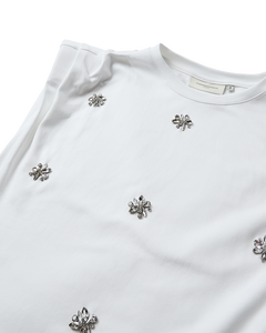 CMMUSE - T-SHIRT MED SIMILISTEN I HVID