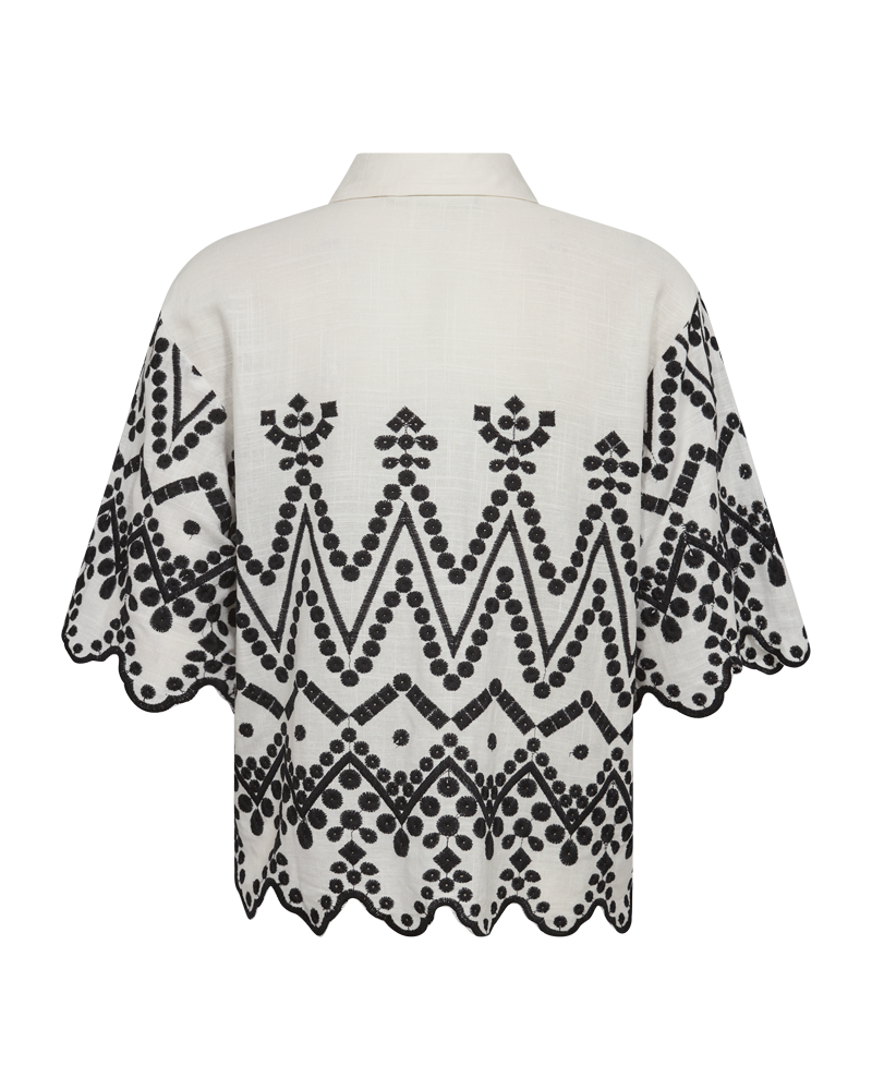 CMEMBROIDERY - SKJORTE MED ALLOVER BRODERI I GRÅ