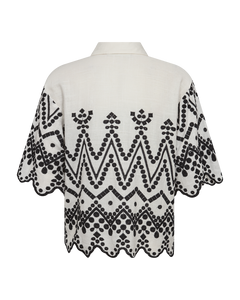 CMEMBROIDERY - SKJORTE MED ALLOVER BRODERI I GRÅ
