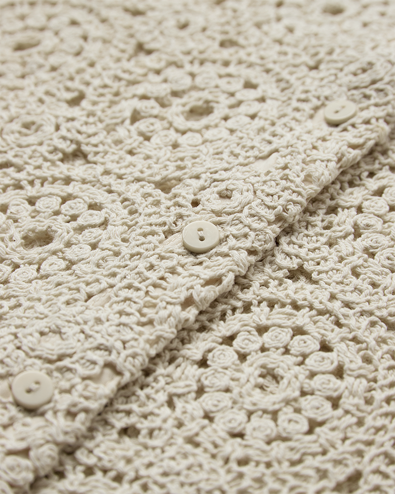 CMCROCHET - HÆKLET SKJORTE I BEIGE