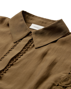 CMMOLLY - SKJORTE MED CUT-AND-SEW BLONDER I GRØN